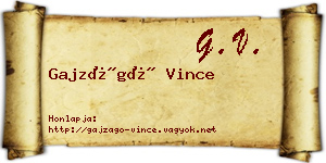 Gajzágó Vince névjegykártya