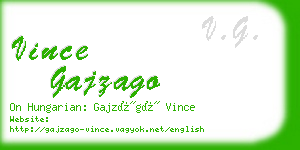 vince gajzago business card